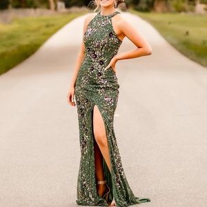 Sage green Sophia Thomas Prom dress